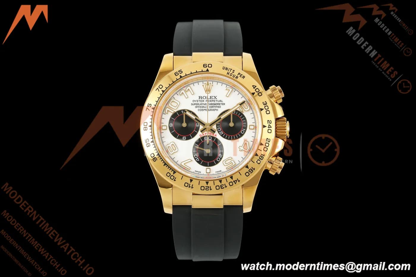Rolex - Daytona 116518 40mm Gain Weight YG/RU Wht/Blk/Num QF V11 SA4130