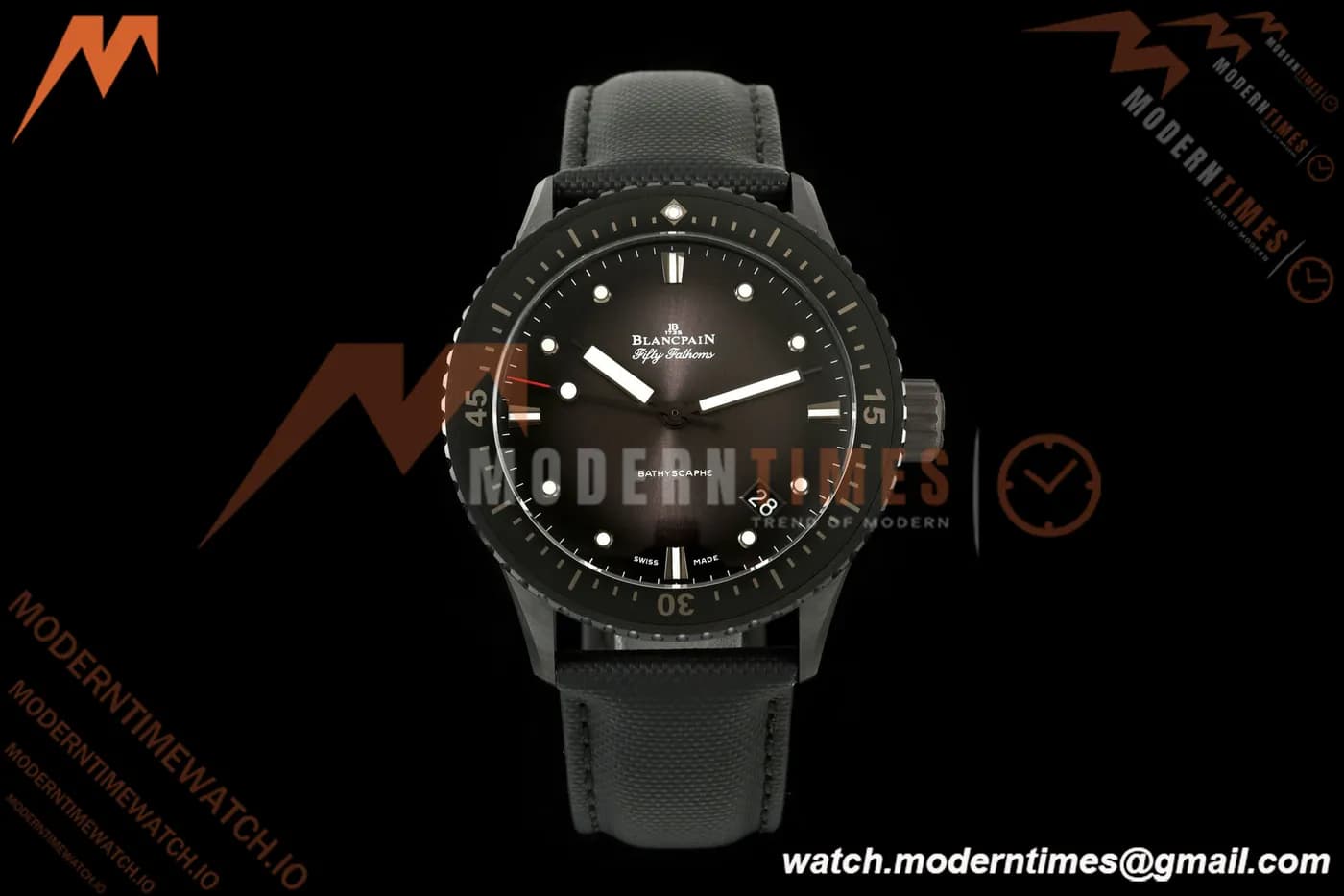 Blancpain - Fifty Fathoms 5000 43.6mm Bathyscaphe Black Cer/NY Sunburst Gray Dial DDDF A1315