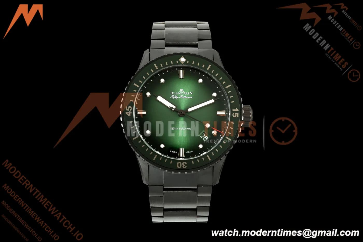 Blancpain - Fifty Fathoms 5000 43.6mm Bathyscaphe Green Cer/Cer Sunburst Green Dial DDDF A1315