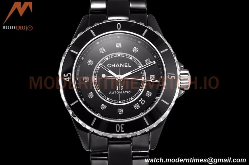 Chanel - J12 38MM Automatic Black Cer/Cer Blk/Dia BVF Cal 12.1