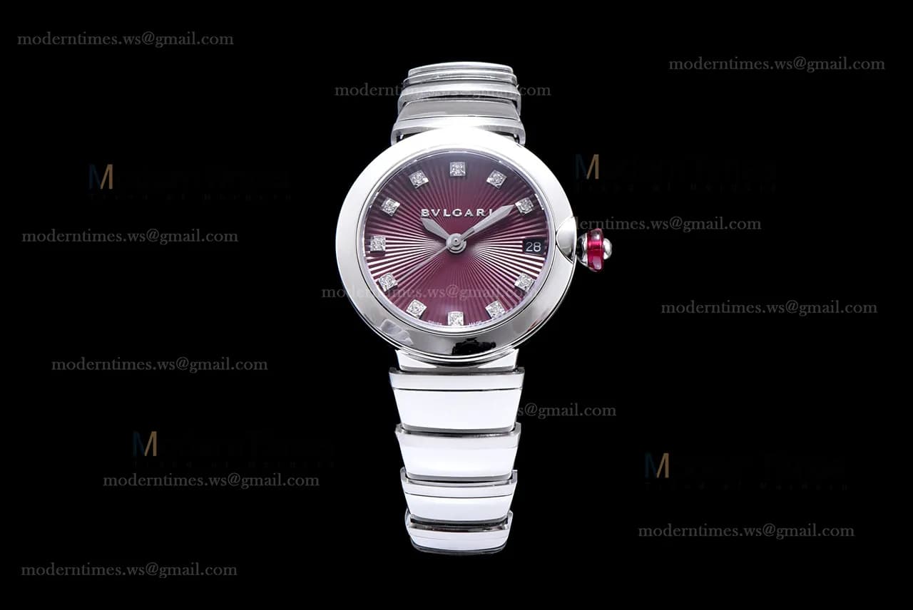 Bvlgari LVCEA Series SS/SS Red BVF Automatic/Quartz 102199 LU33WSSD/11