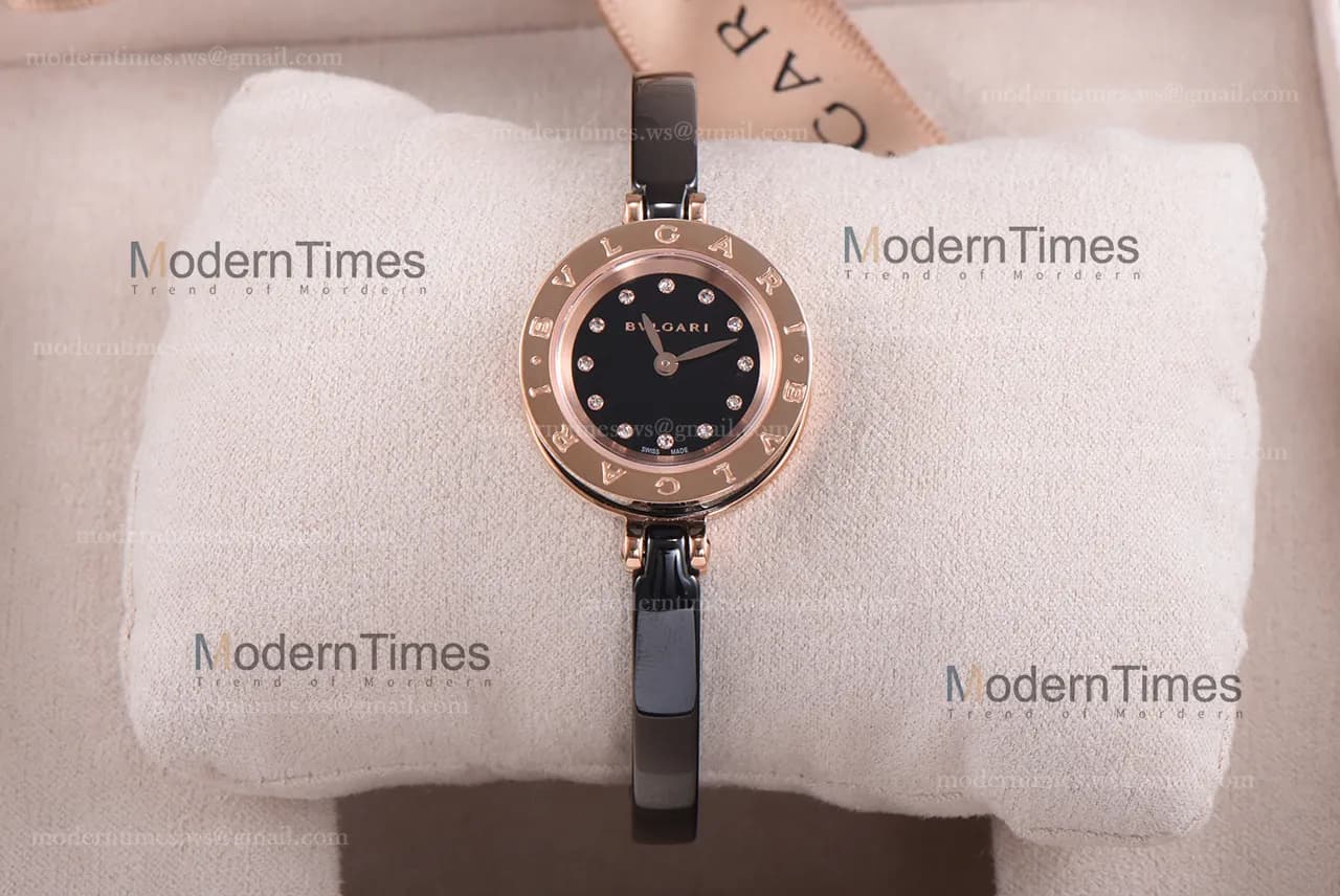 Bvlgari Bzero1 Series Diams RG PVD/PVD Blk ZLO Quartz 102087 BZ23BSGCC/12.M