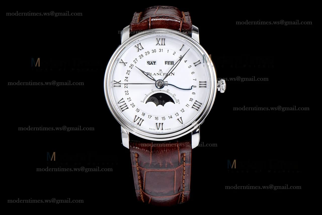 Blancpain Villeret SS/LE Wht/Bro Sapphire OMF Automatic 6654-1127-55B