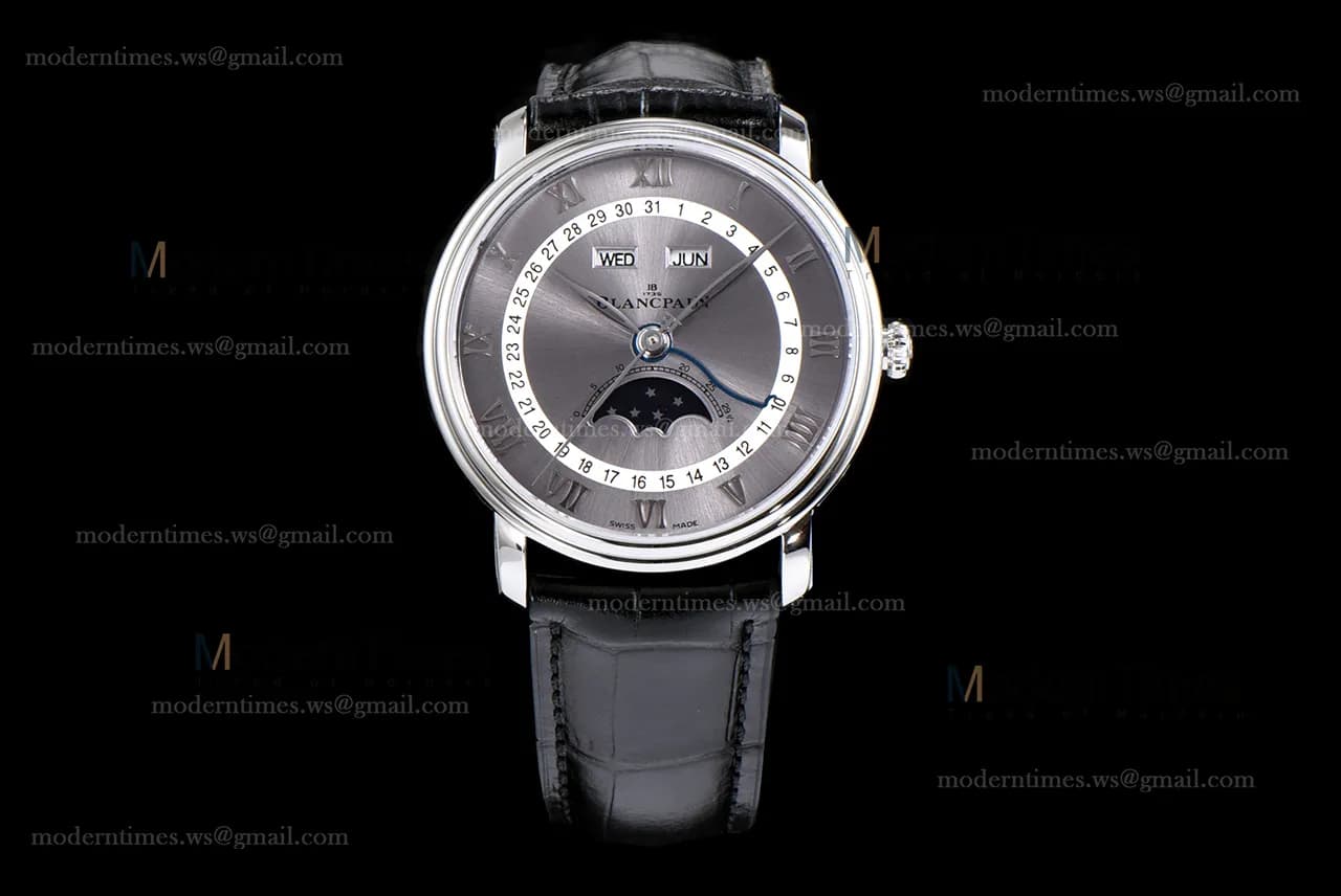 Blancpain Villeret SS/LE Gra/Blk Sapphire OMF Automatic 6654-1113-55B