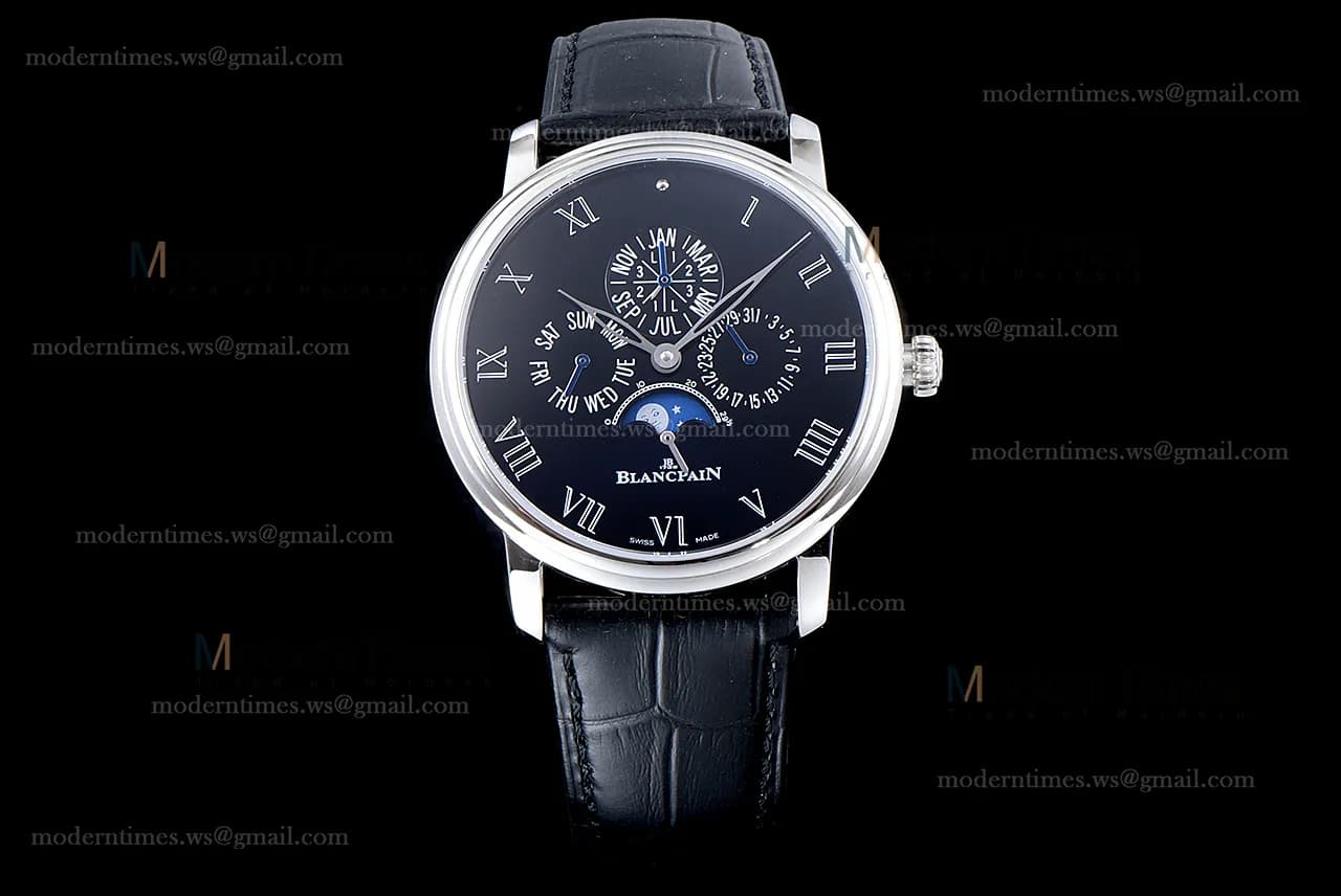 Blancpain Villeret SS/LE Blk/Blk Sapphire ZBF Automatic 6659-3431-55B