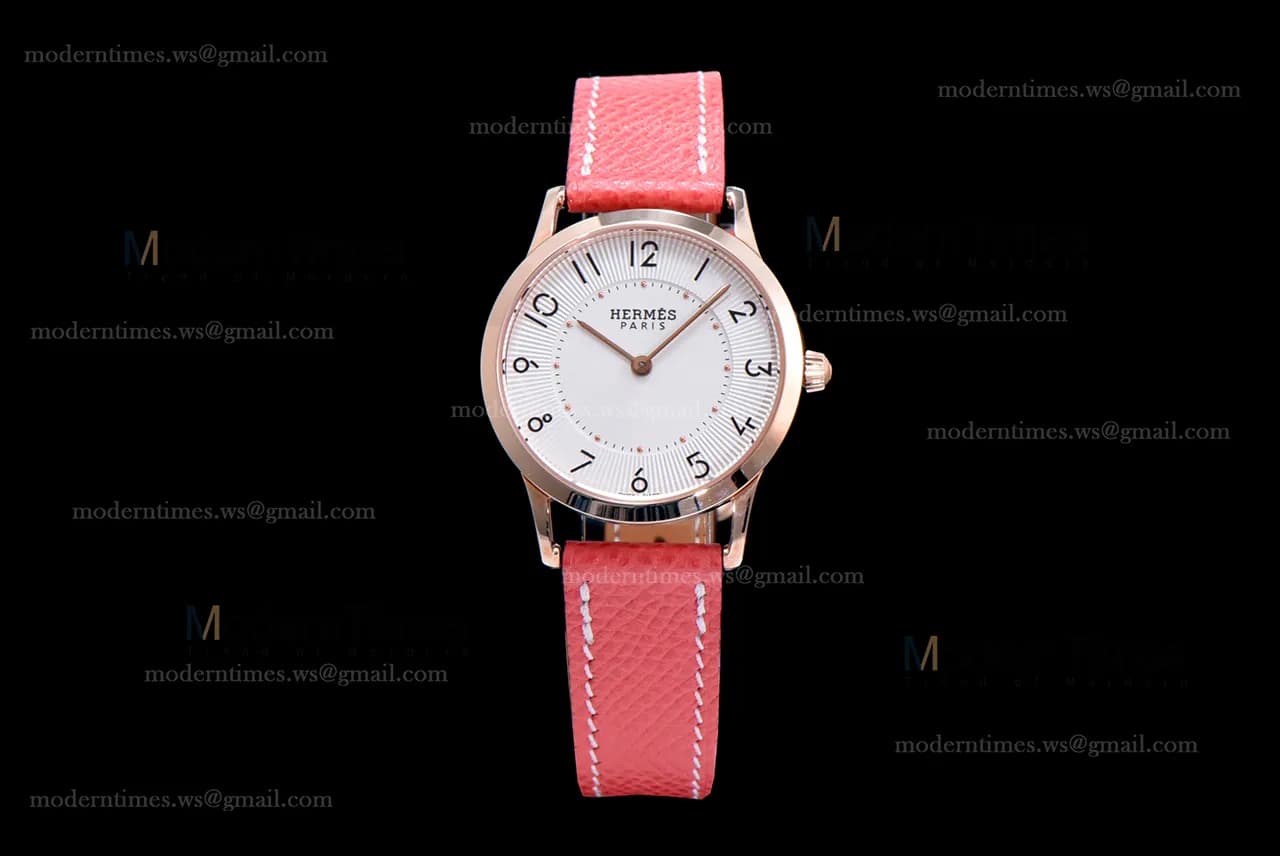 Hermes Slim D Series RG/LE BVF Wht/Red Quartz