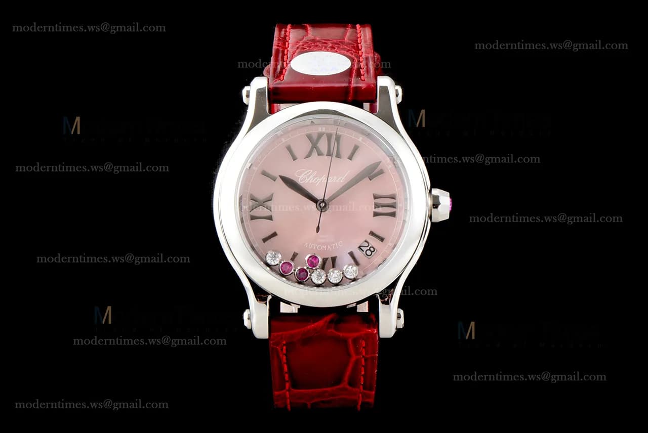 Chopard Happy Diamonds Sapphire SS/LE Pin/Red YFF ASIA2892-2 Automatic Happy Sport