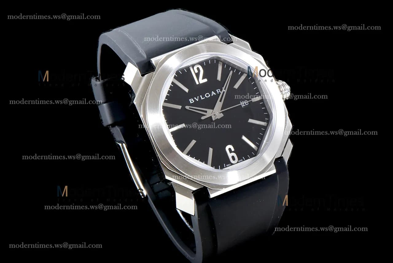 Bvlgari OCTO Series SS/RU Blk/Blk BVF Automatic 101964 BGO41BSLD