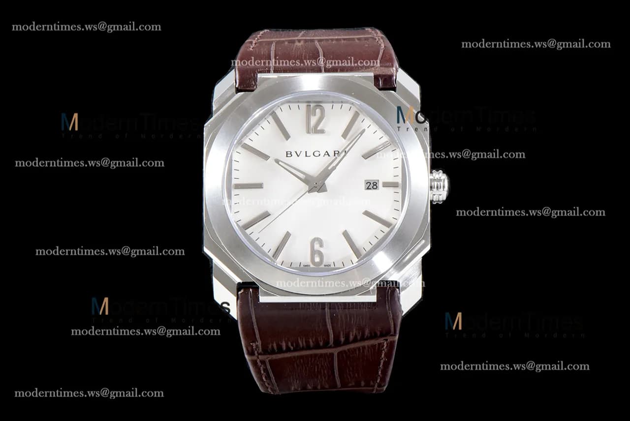 Bvlgari OCTO Series SS/LE Wht/Bro BVF Automatic 101964 BGO41BSLD