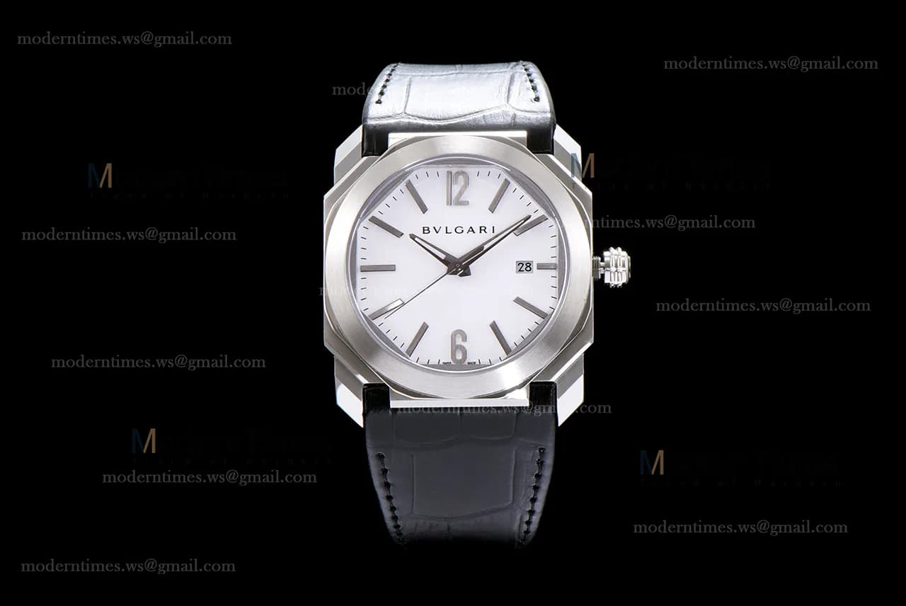 Bvlgari OCTO Series SS/LE Wht/Blk ZLO Automatic 102207 BGO41WSLD