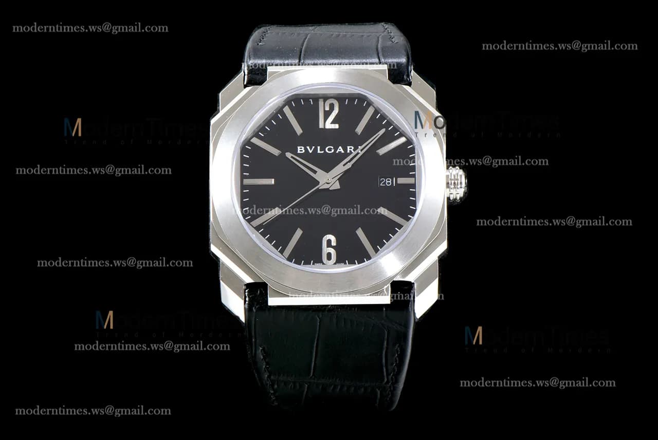 Bvlgari OCTO Series SS/LE Blk/Blk BVF Automatic 101964 BGO41BSLD