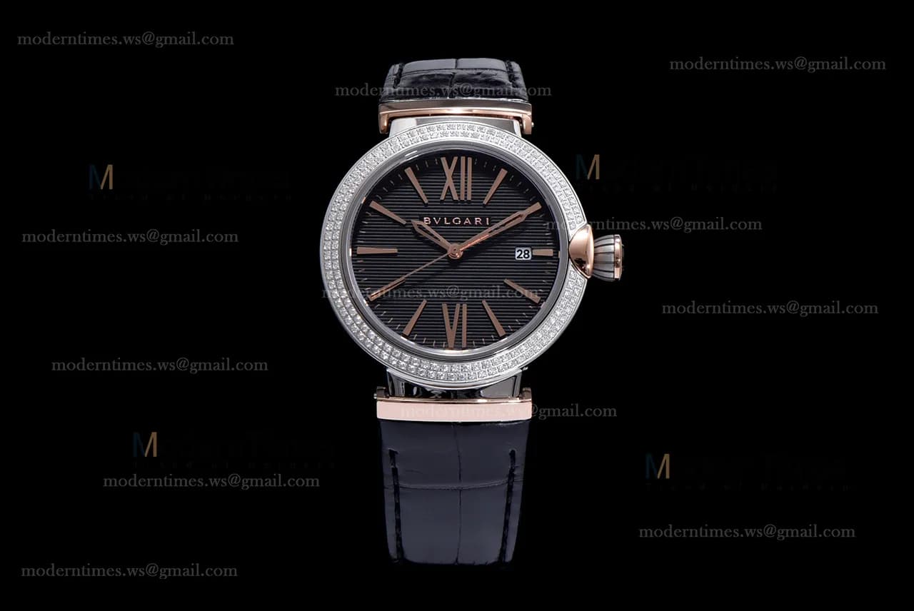 Bvlgari LVCEA Series RG/LE Blk/Blk TT Diams BVF Automatic