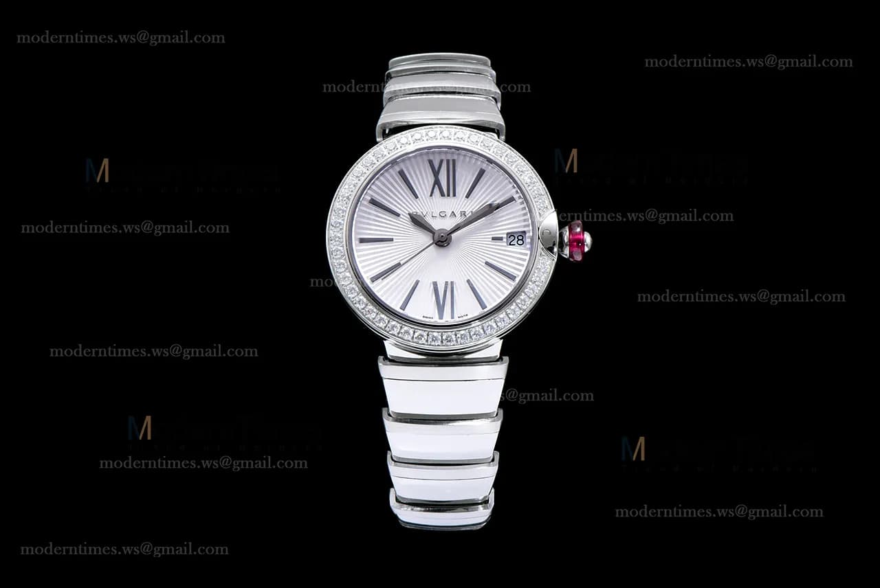 Bvlgari LVCEA Series Diams SS/SS Wht BVF Automatic/Quartz 102195 LU28C6SSD