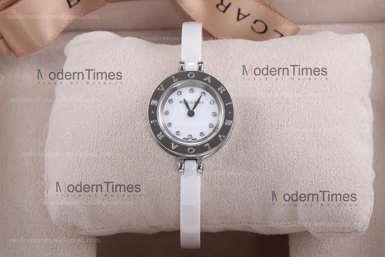 Bvlgari Bzero1 Series Diams SS/LE Wht/Wht ZLO Quartz 102086 BZ23WSCC.M