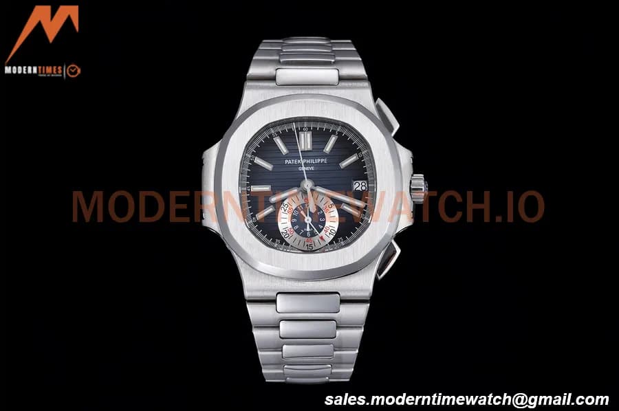 Patek Philippe - Nautilus Chronograph 5980 SS/SS Blue PPF A7750 Mod