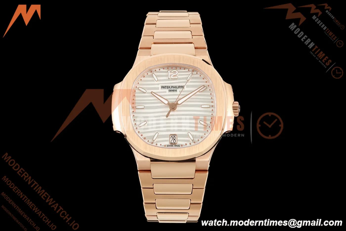 Patek Philippe - Nautilus Ladies 7118 35mm RG/RG Wht/Stk DDF DD324