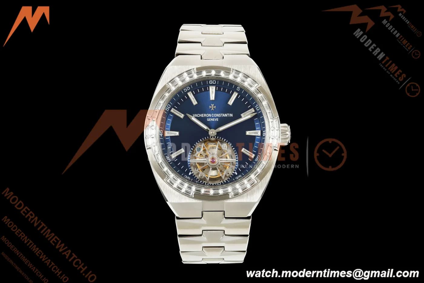 Vacheron Constantin - Overseas 6007V/210G-B955 Diamond SS/SS Blue/Stk ANTF Tourb