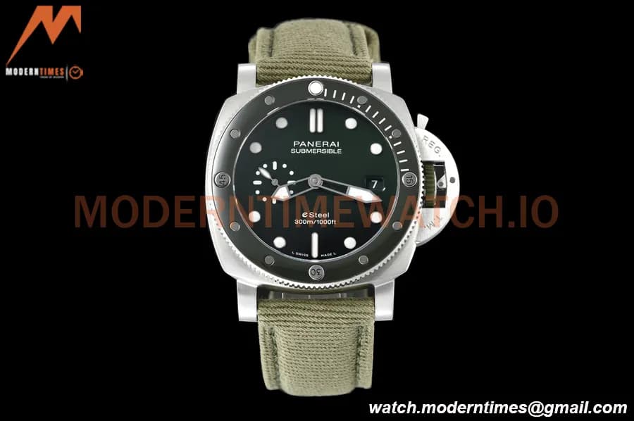 Panerai - PAM1287 Submersible QuarantaQuattro Automatic 44mm SS/NY Green SBF P900