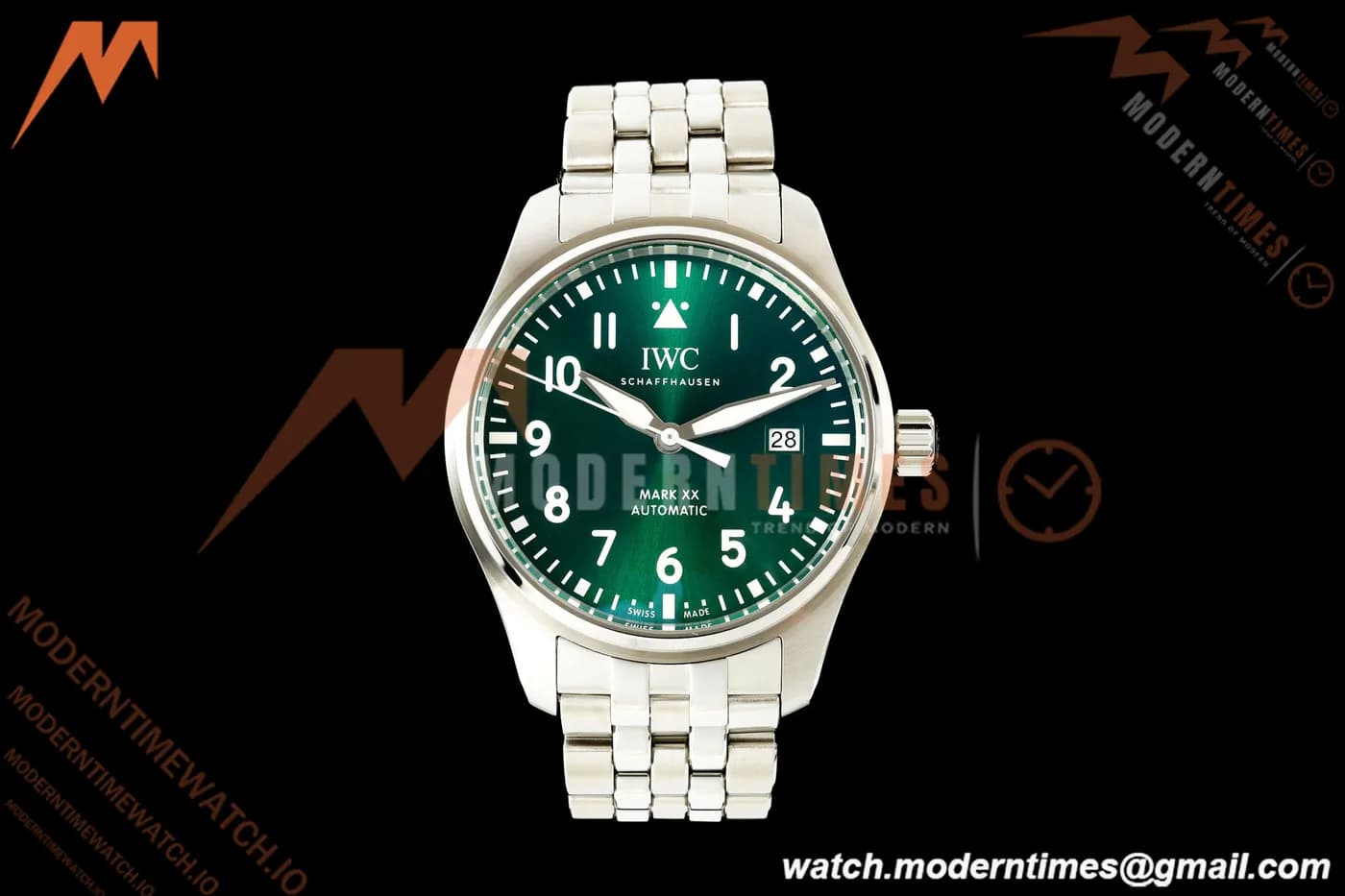 IWC - Pilots Mark XX 40mm Automatic IW328206 SS/SS Grn/Num MZF A2892