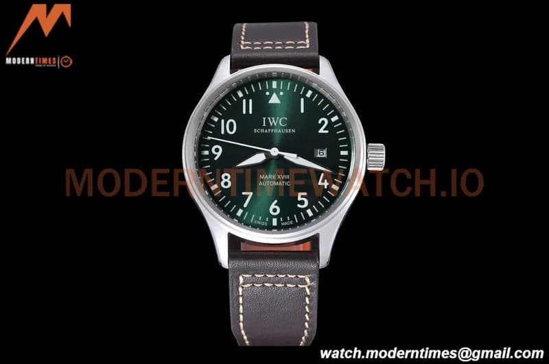IWC - Mark XVIII 40mm Pilots Automatic SS/LE Green GDF MY8215