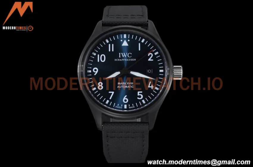 IWC - Mark XVIII 40mm Pilots Automatic DLC/NY Blue GDF MY8215