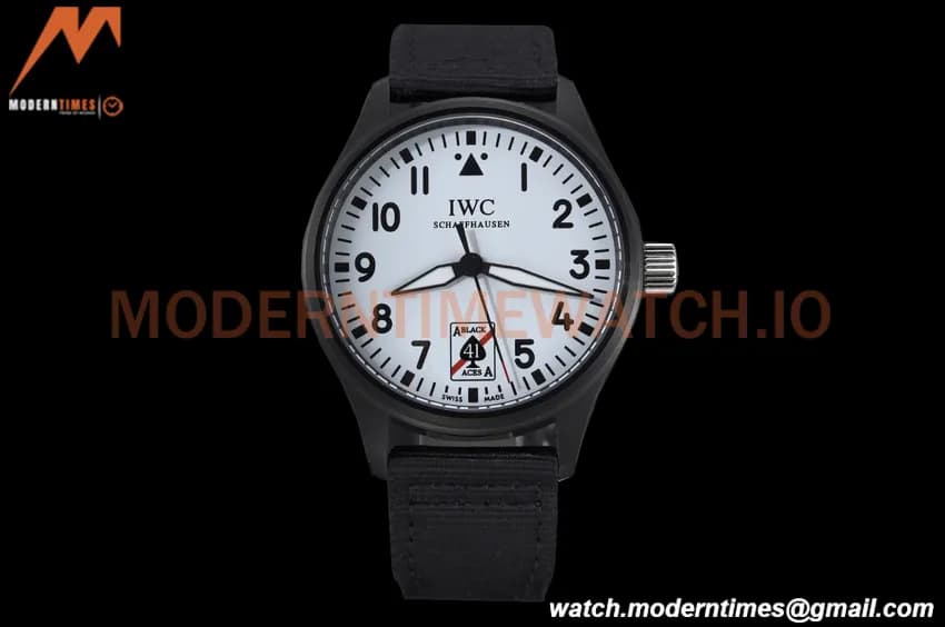 IWC - Pilots 41mm Automatic Black Aces PVD/NY Full Lumed White Dial GDF MY8215