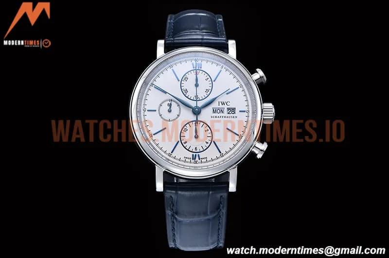 IWC - Portofino Chrono IW3910 SS/LE Wht/Blue Stk TWF A7750