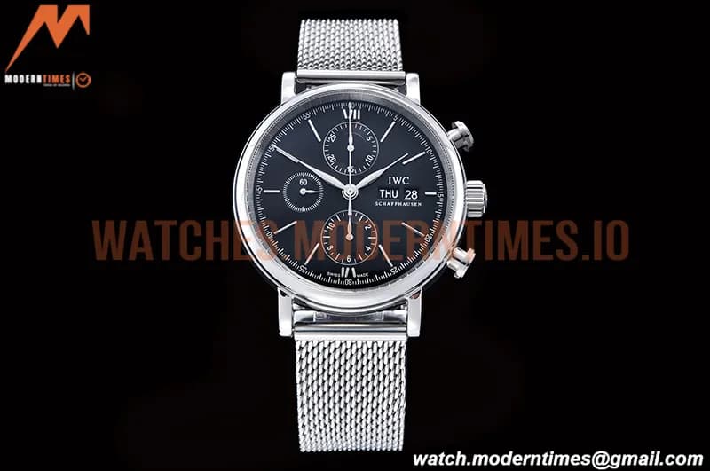 IWC - Portofino Chrono IW3910 SS/SS Blk/Stk TWF A7750