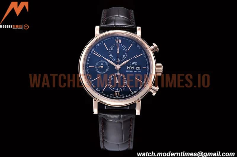 IWC - Portofino Chrono IW3910 RG/LE Blue/RG Stk TWF A7750