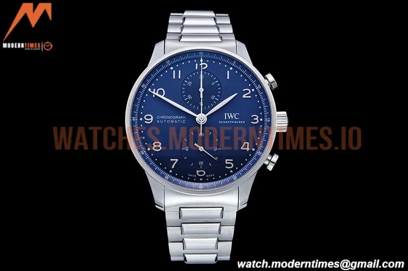 IWC - Portuguese Chrono Ed IW3716 SS/SS Blue/Num ZF A69355