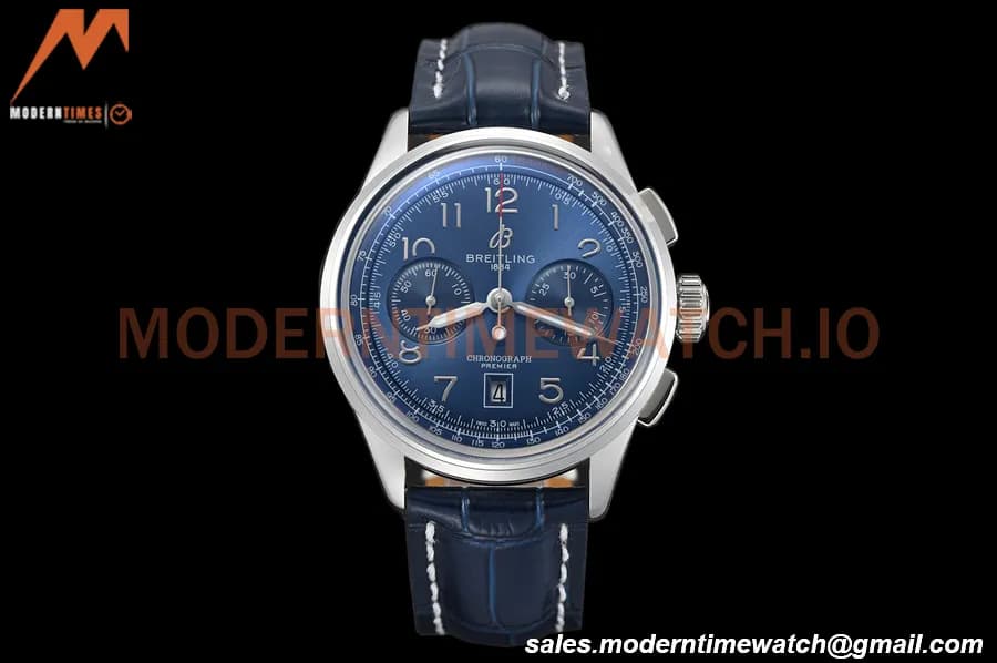Breitling - Premier B01 Chronograph 42mm SS/LE Blue/Num BLSF A7750 Mod