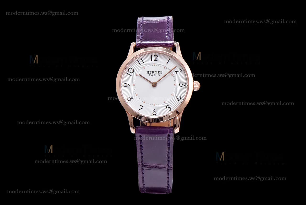 Hermes Slim D Series RG/LE BVF Wht/Per Quartz