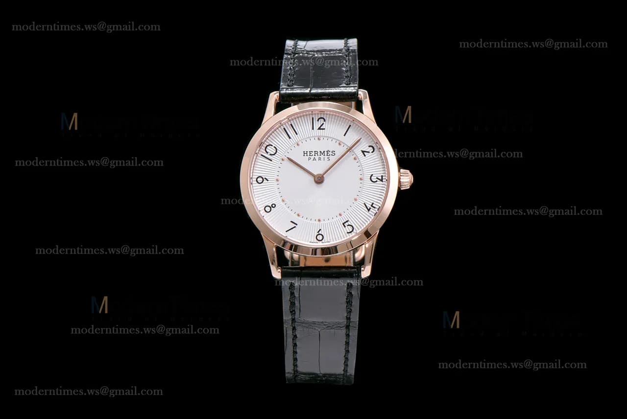 Hermes Slim D Series RG/LE BVF Wht/Blk Quartz