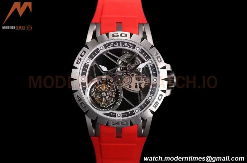 Roger Dubuis - Excalibur Spider 45mm TI/RU Red Skeleton Flying Tourbillon JBF