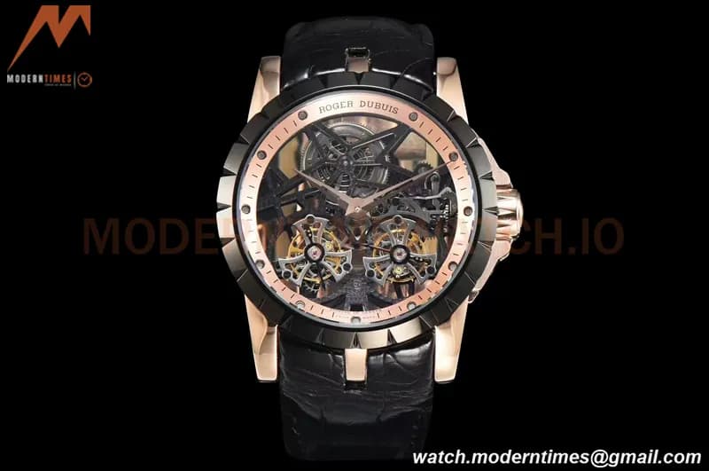 Roger Dubuis - Excalibur 45mm BLK/RG BLK/LE Skeleton YSF Duo Tourbillon