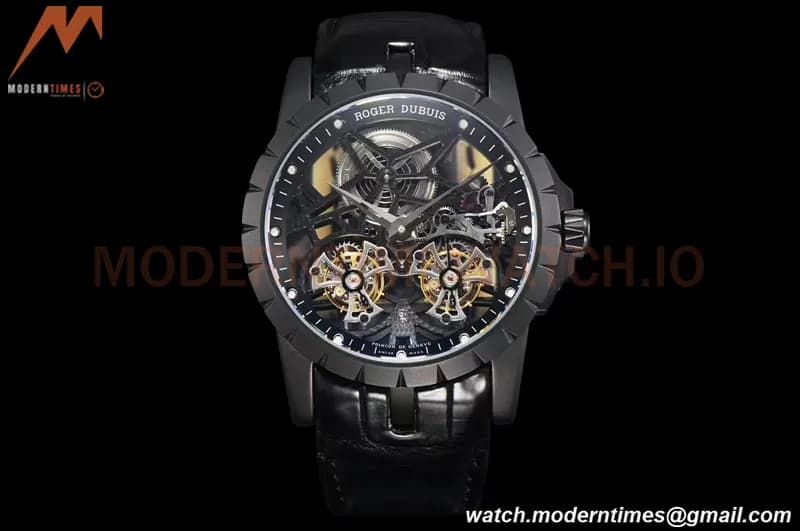 Roger Dubuis - Excalibur 45mm TI/BLK BLK/LE Skeleton YSF Duo Tourbillon