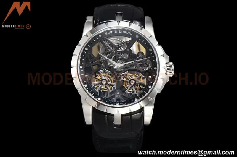 Roger Dubuis - Excalibur 45mm SS/WHT BLK/LE Skeleton YSF Duo Tourbillon