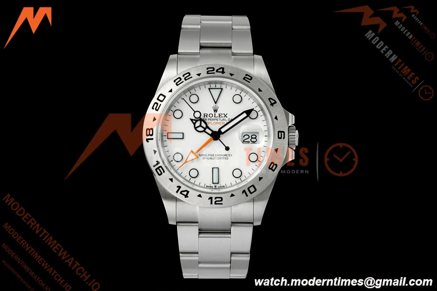 Rolex - Explorer II 226570 42mm 904L SS/SS White Dial QF JH3285 Free Sprung