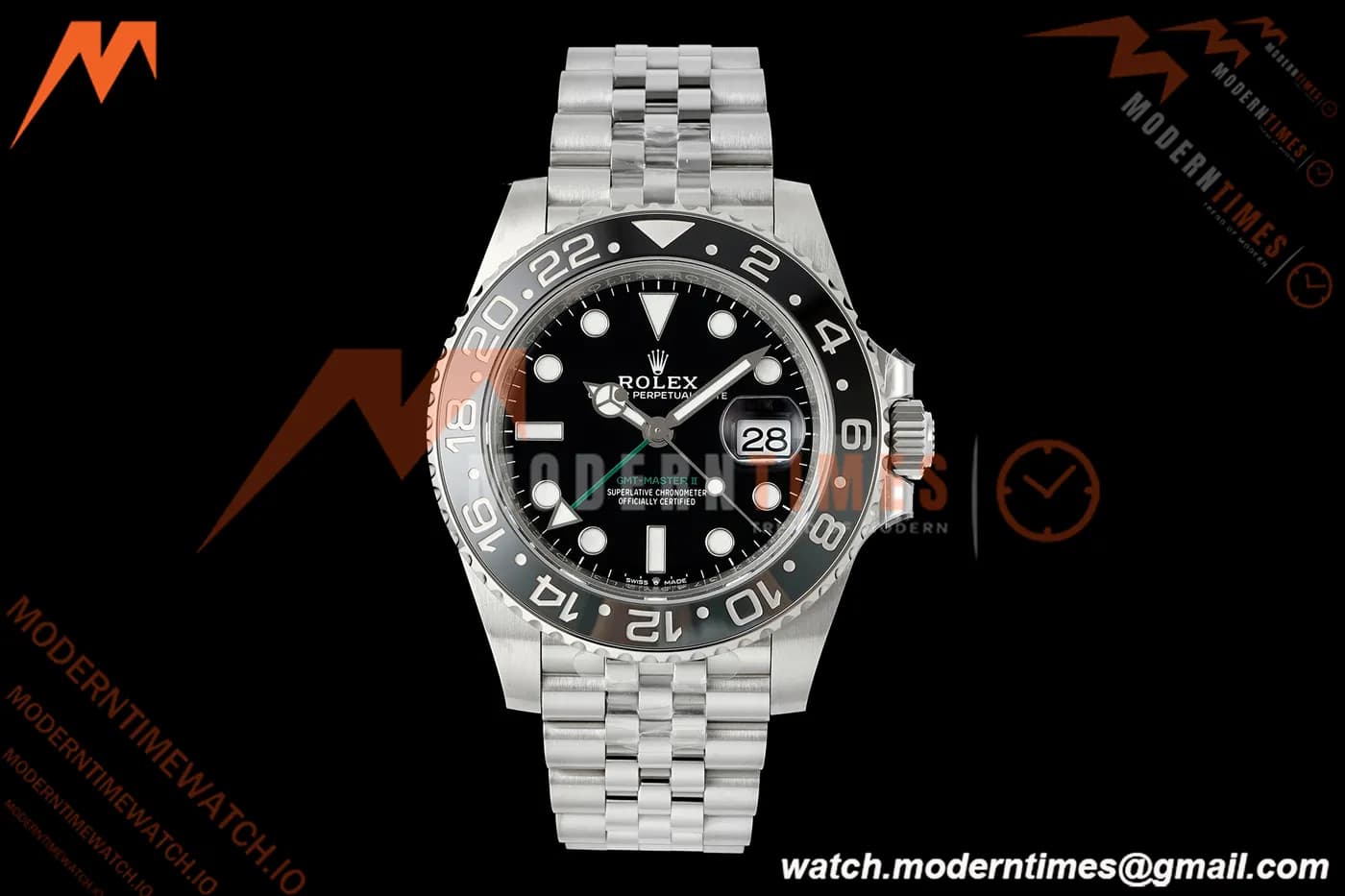 Rolex - GMT II 126710GRNR Jub 904L SS/SS Black Dial VSF V3 DD3285 CHS