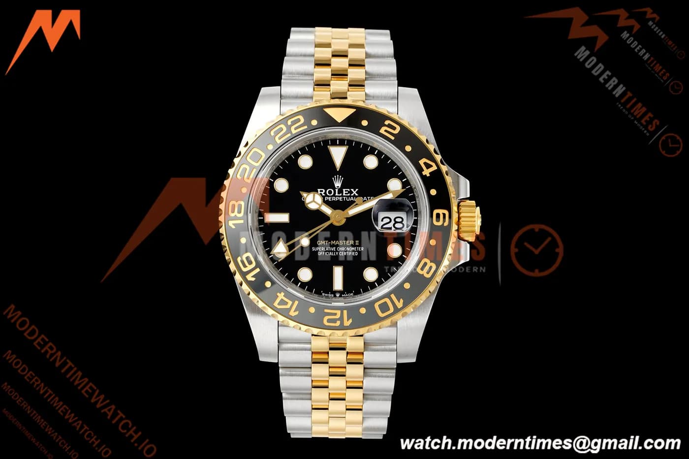 Rolex - GMT II 126713GRNR Bumblebee Gain Weight Jub 40mm 904L YG/SS Black VSF DD3285 CHS