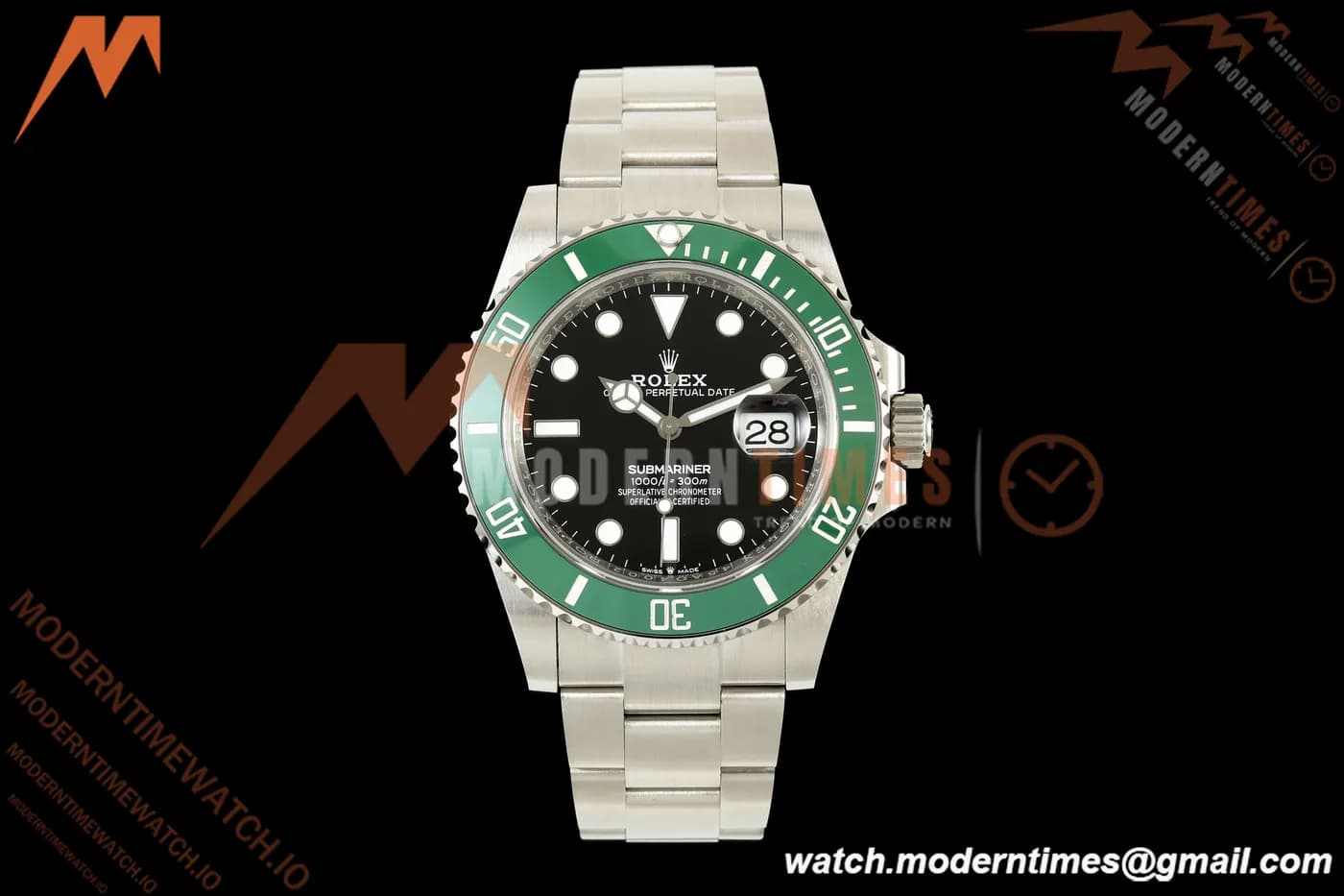 Rolex - Submariner 126610LV Kermit 904L 41mm SS/SS Black QF DD3235 Free Sprung