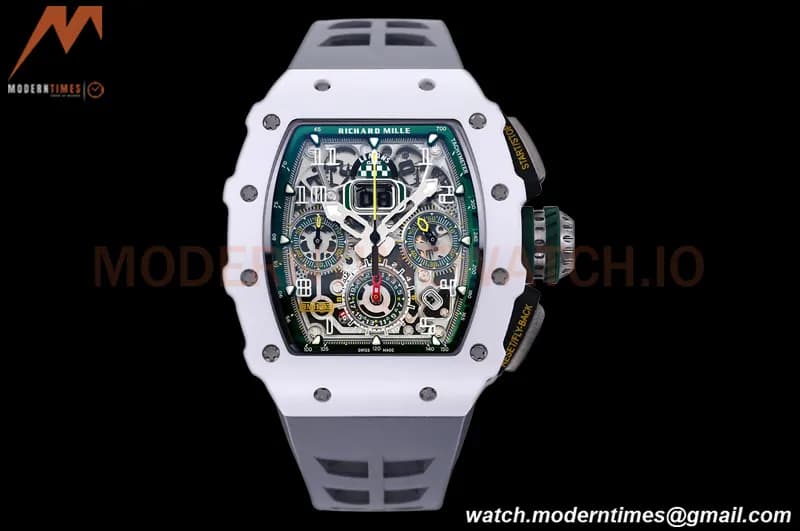 Richard Mille - RM11-03 Le Mans Classic Flyback Chrono Wht-Cer/Ru Grey/Ske KVF V5 A7750