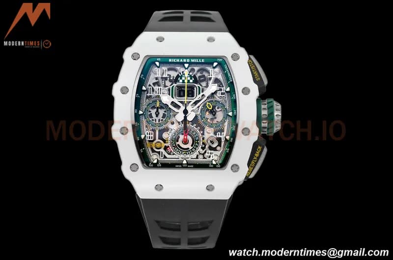 Richard Mille - RM11-03 Le Mans Classic Flyback Chrono Wht-Cer/Ru Blk/Ske KVF V5 A7750