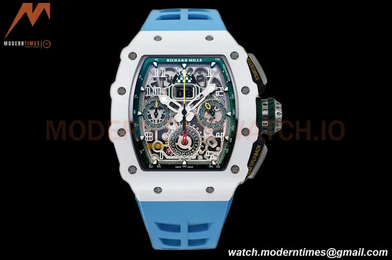 Richard Mille - RM11-03 Le Mans Classic Flyback Chrono Wht-Cer/Ru Blue/Ske KVF V5 A7750