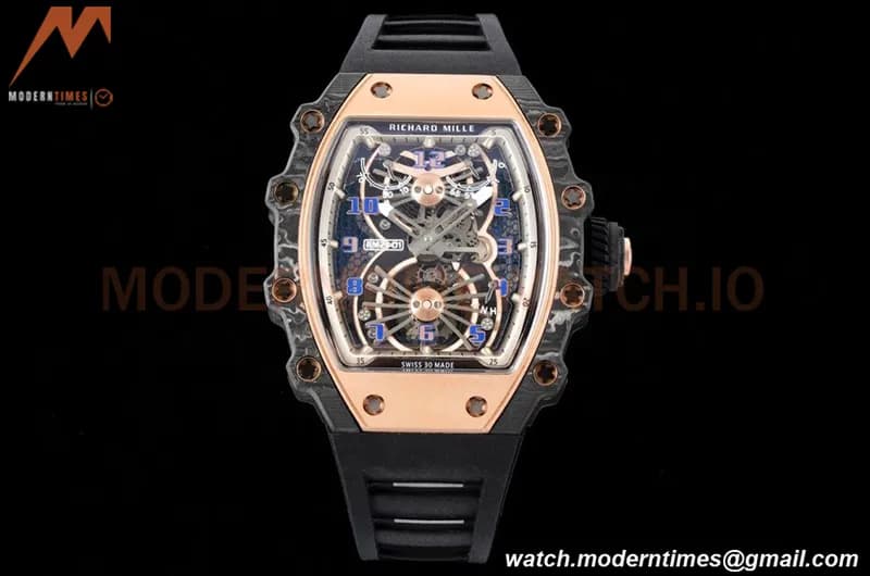 Richard Mille - RM021-01 Tourbillon CF/RU/RG Black Skeleton RMF Tourb