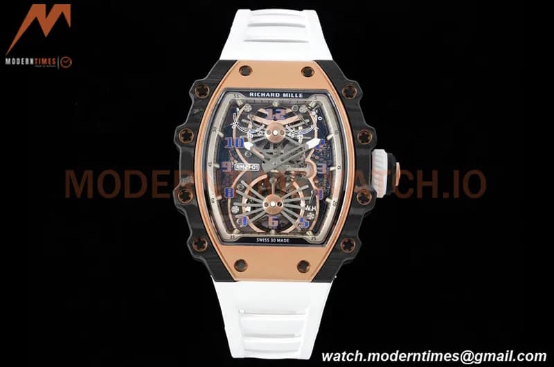 Richard Mille - RM021-01 Tourbillon CF/RU/RG White Skeleton RMF Tourb