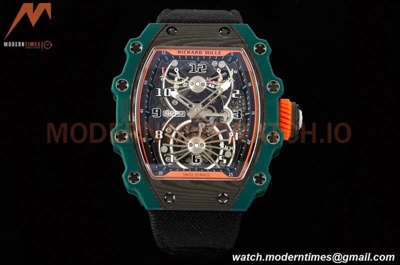 Richard Mille - RM021-02 Tourbillon CF/NY Green Black Skeleton RMF Tourb
