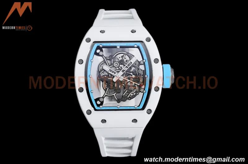 Richard Mille - RM055 Bubba Watson White CER/RU Blue Skeleton BBRF RMUL2
