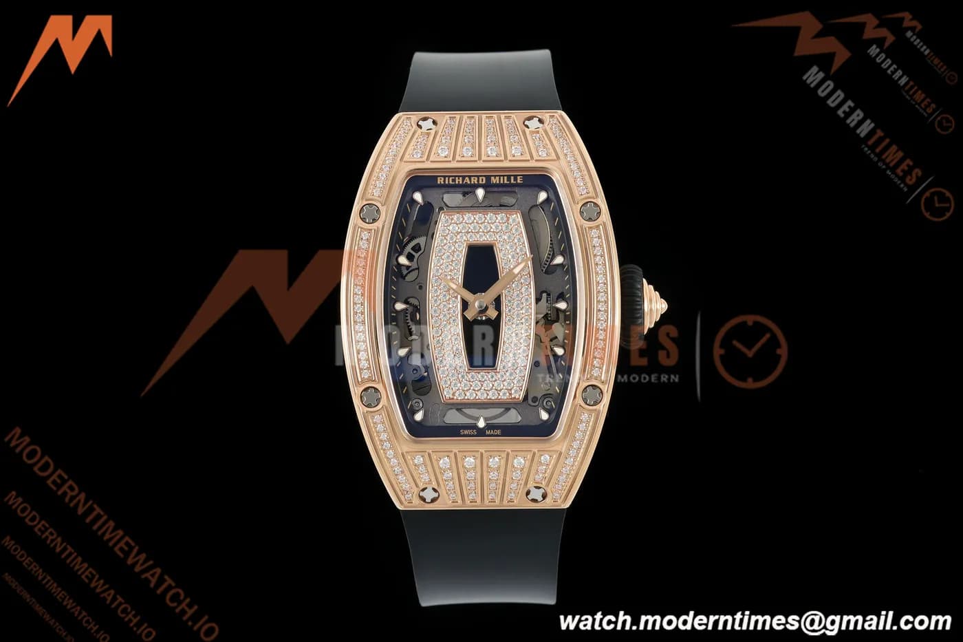 Richard Mille - RM07-01 Ladies Rose Gold Diamond BLK/RU Black Lips ZF Asian CRMA2