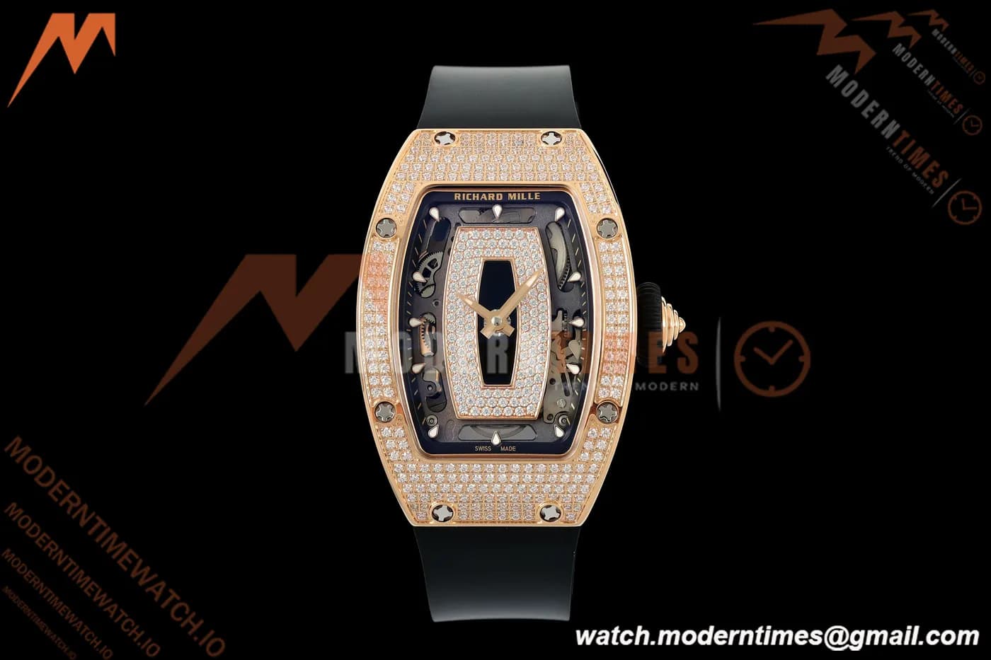 Richard Mille - RM07-01 Rose Gold Snow Set Diamond Blk/RU Black Onyx ZF Asian CRMA2